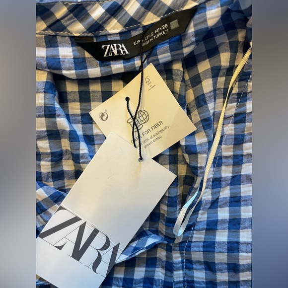 Blue and white checkered Zara dress - Picture 4 of 8